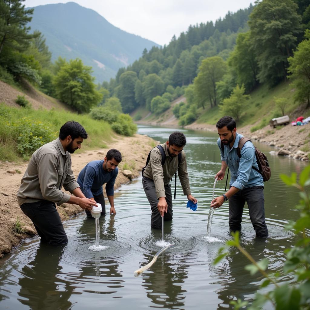 Environmental Biologists Conducting Field Research in Pakistan