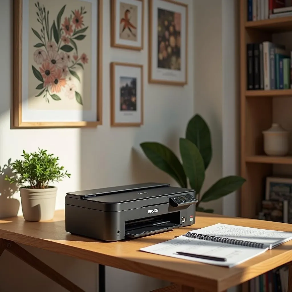 Epson L110 printer in home office setting