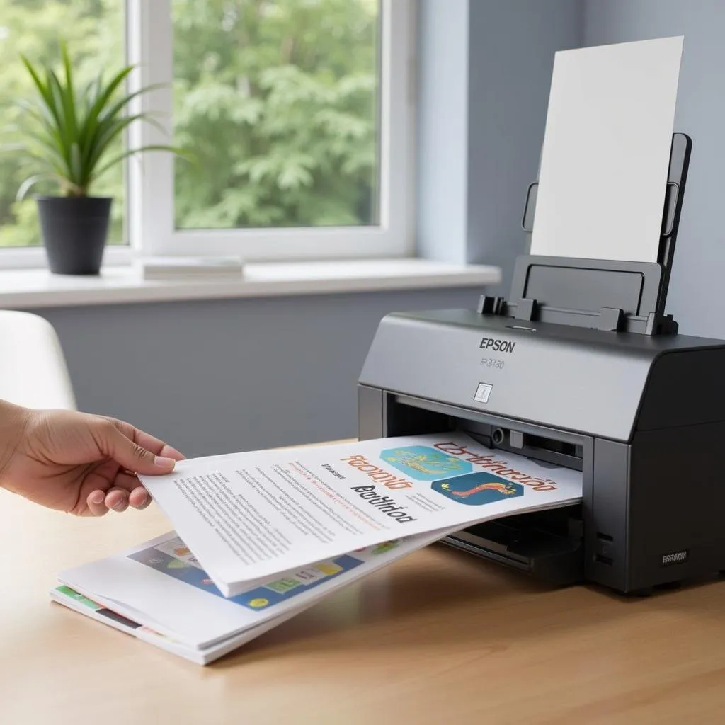 Epson L3150 printing a stack of documents using the automatic document feeder