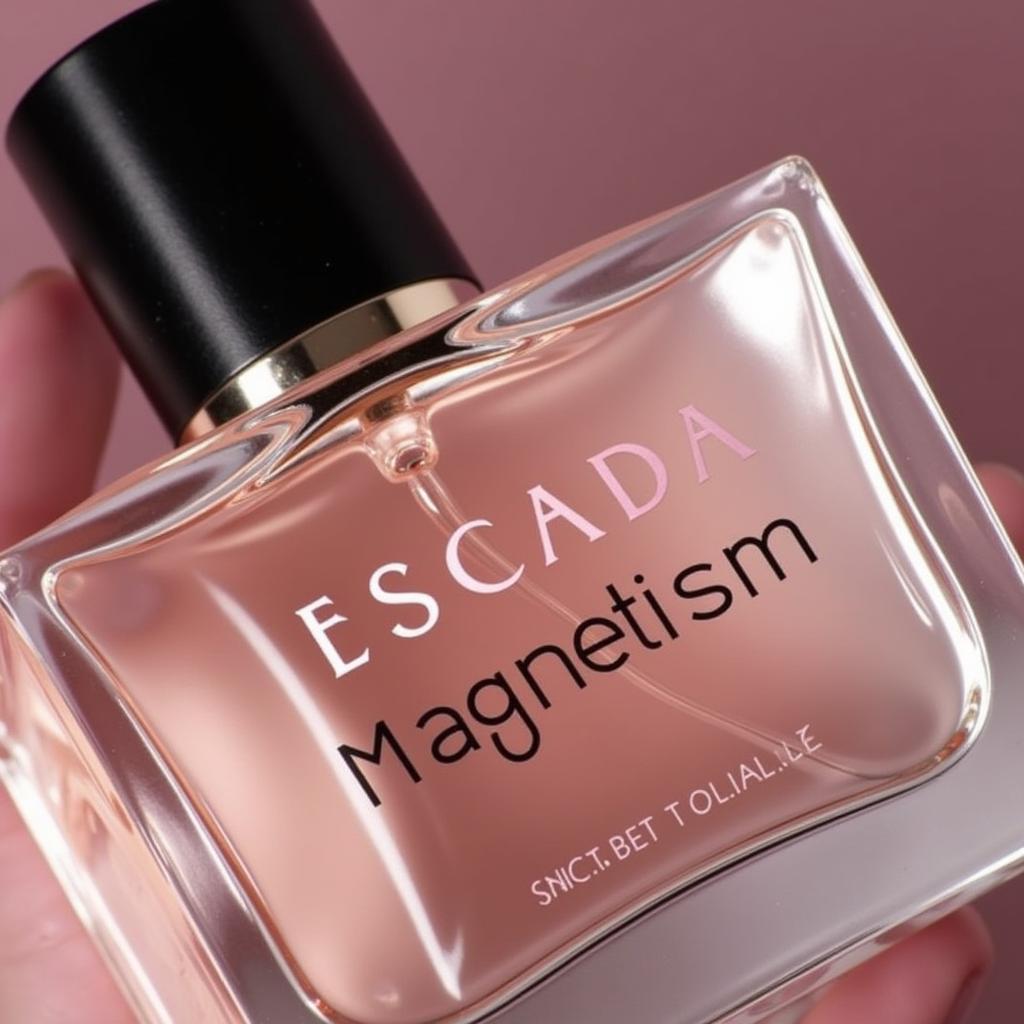 Close-up of an Escada Magnetism Perfume Bottle