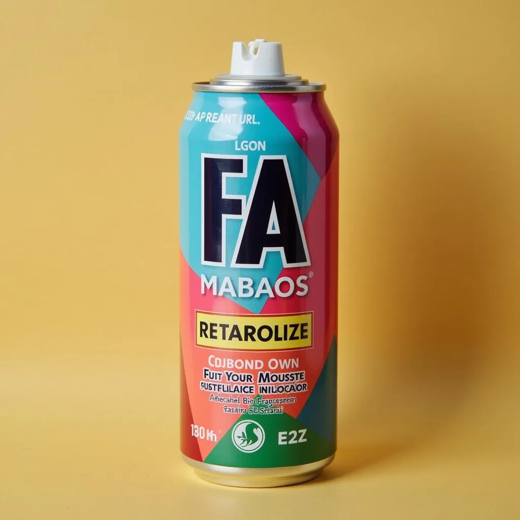 Close-up shot of an FA deodorant can