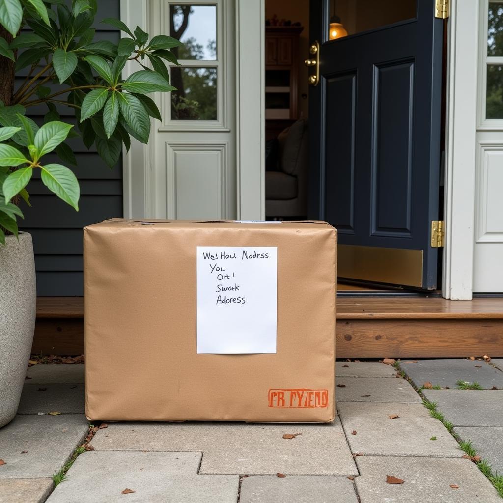 Online shopping delivery to a fake address