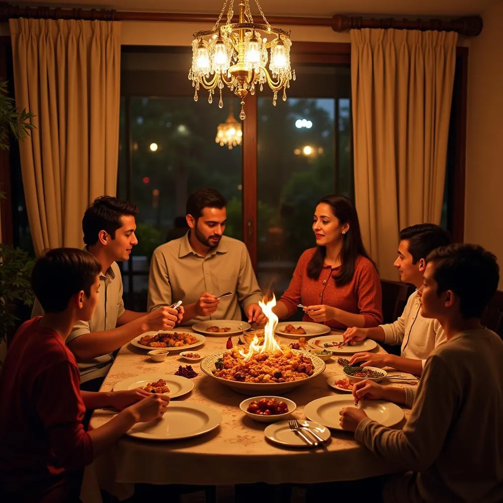 Family celebrating Eid together