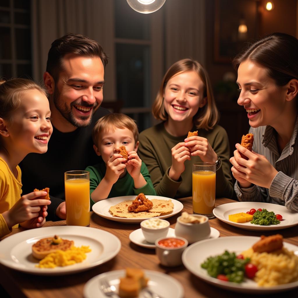 Family sharing different flavors of Hajmola