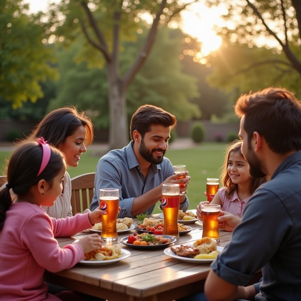 A Pakistani Family Enjoying Pepsi