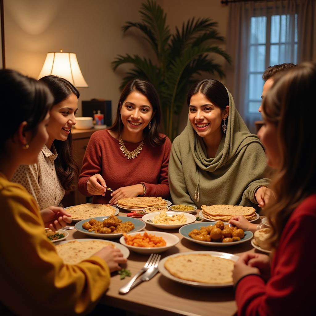 Family Enjoying Freshly Made Rotis