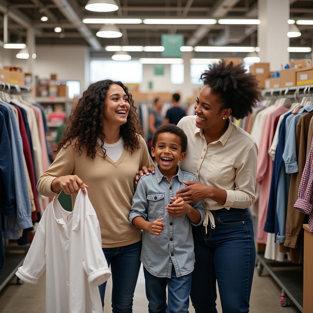 Family Enjoying a Thrift Store Visit in Pakistan