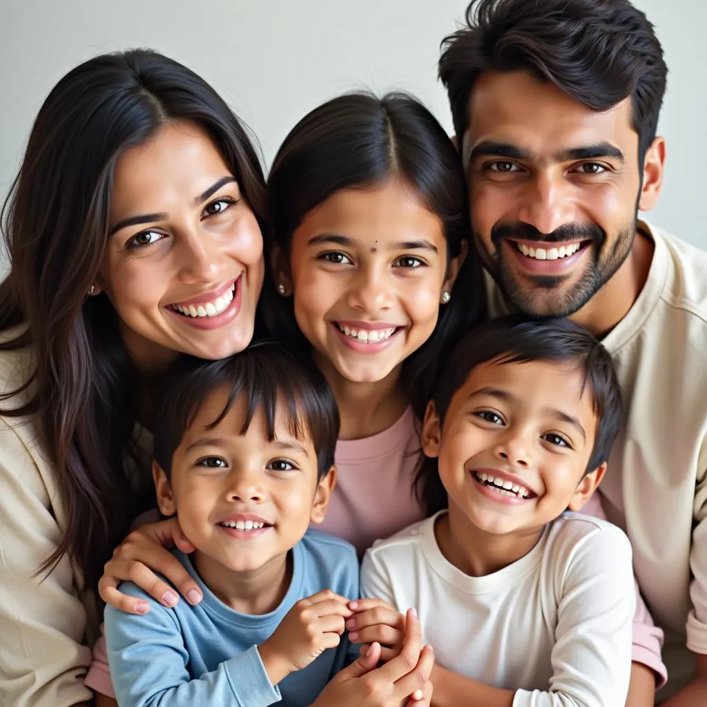 Smiling Family with Healthy Teeth