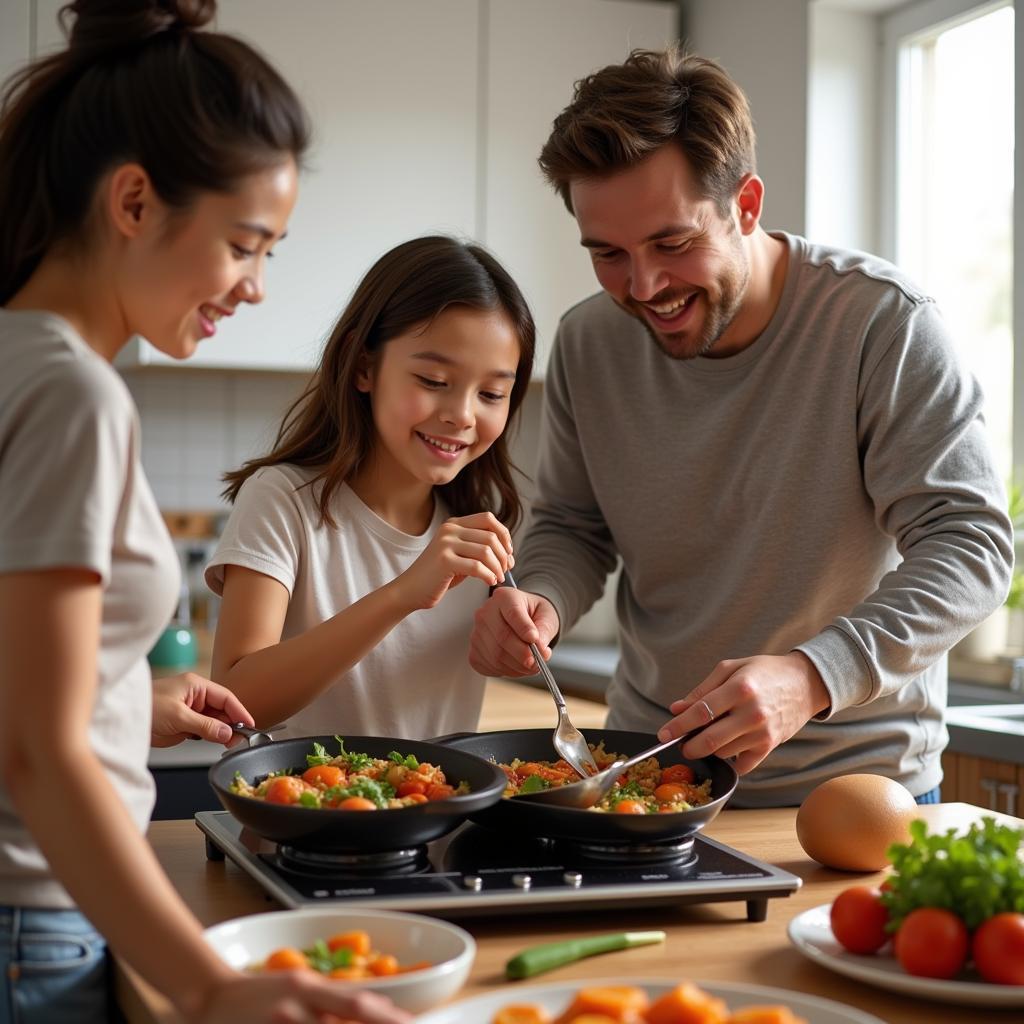 Family Enjoying Infrared Cooker