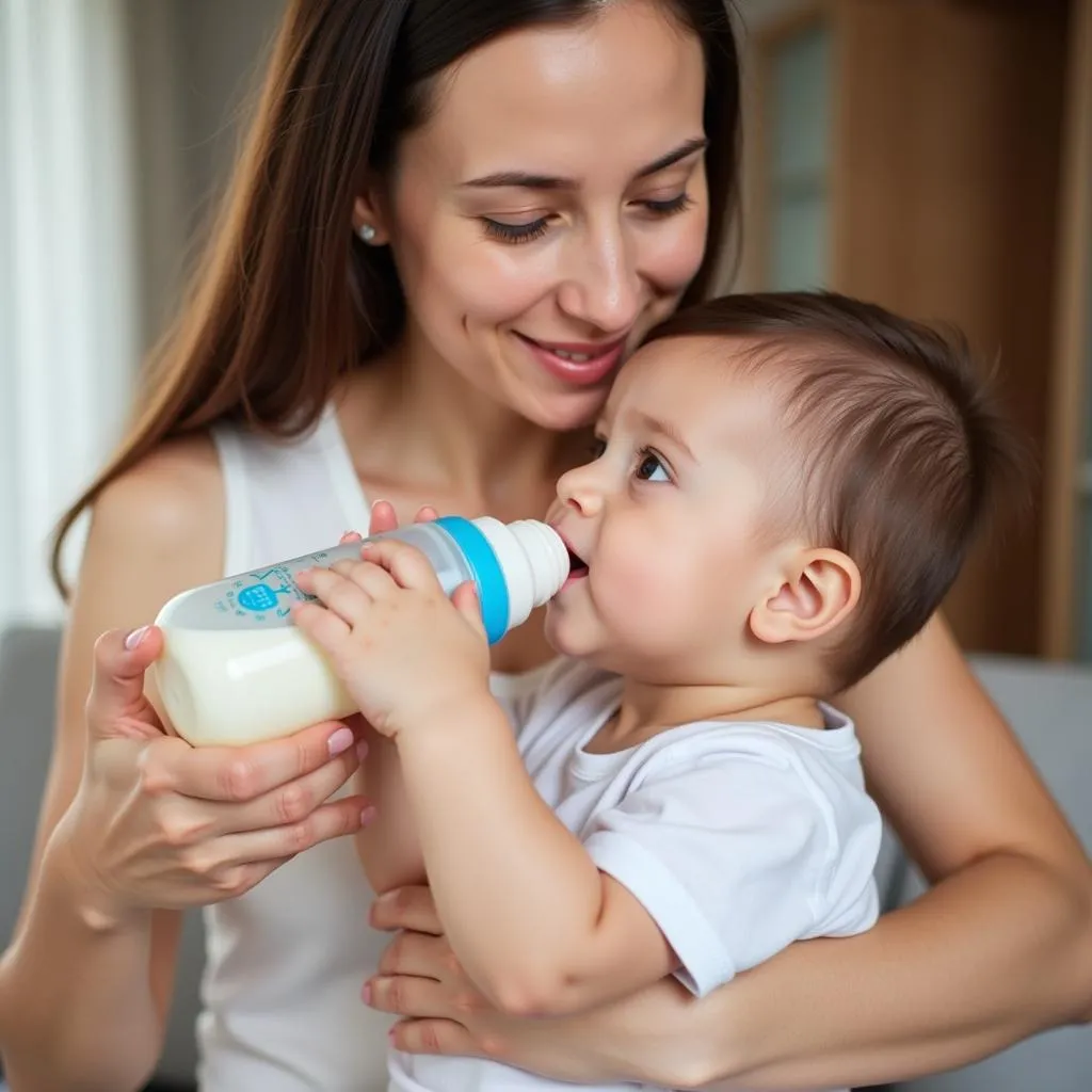 Mother Feeding Baby Lactose Free Formula