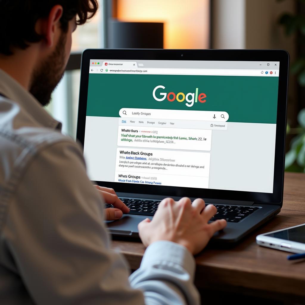 Searching for Whatsapp Groups on a Laptop