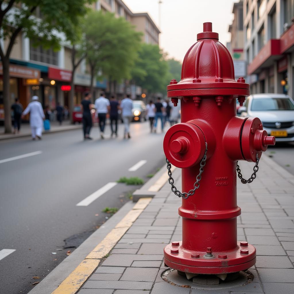 Fire hydrant in an urban area of Pakistan