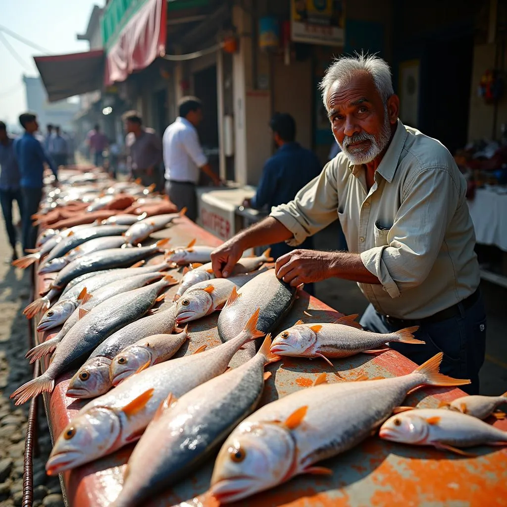 Fresh Grouper at Pakistani Fish Market