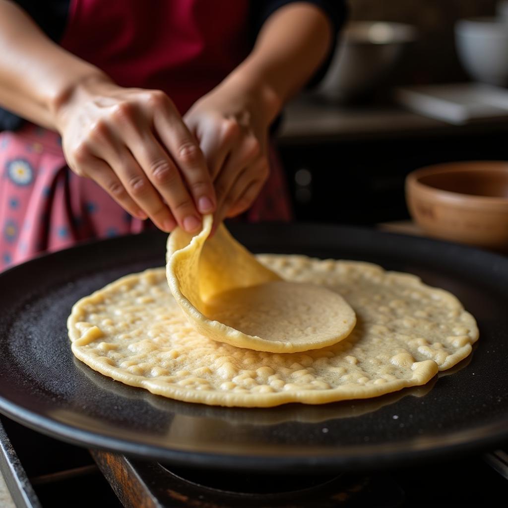 Flat Tawa Roti Making