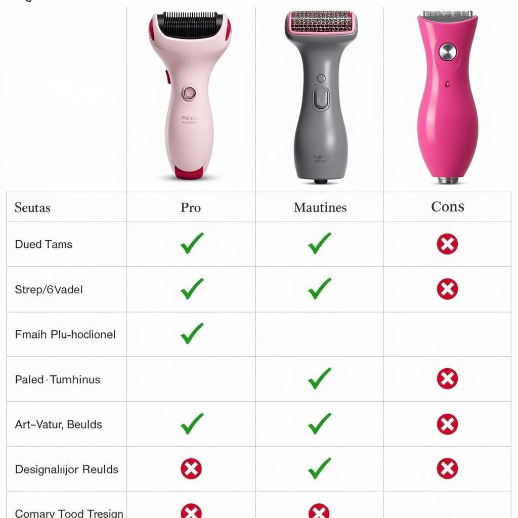 Flawless Hair Remover Models Comparison Chart