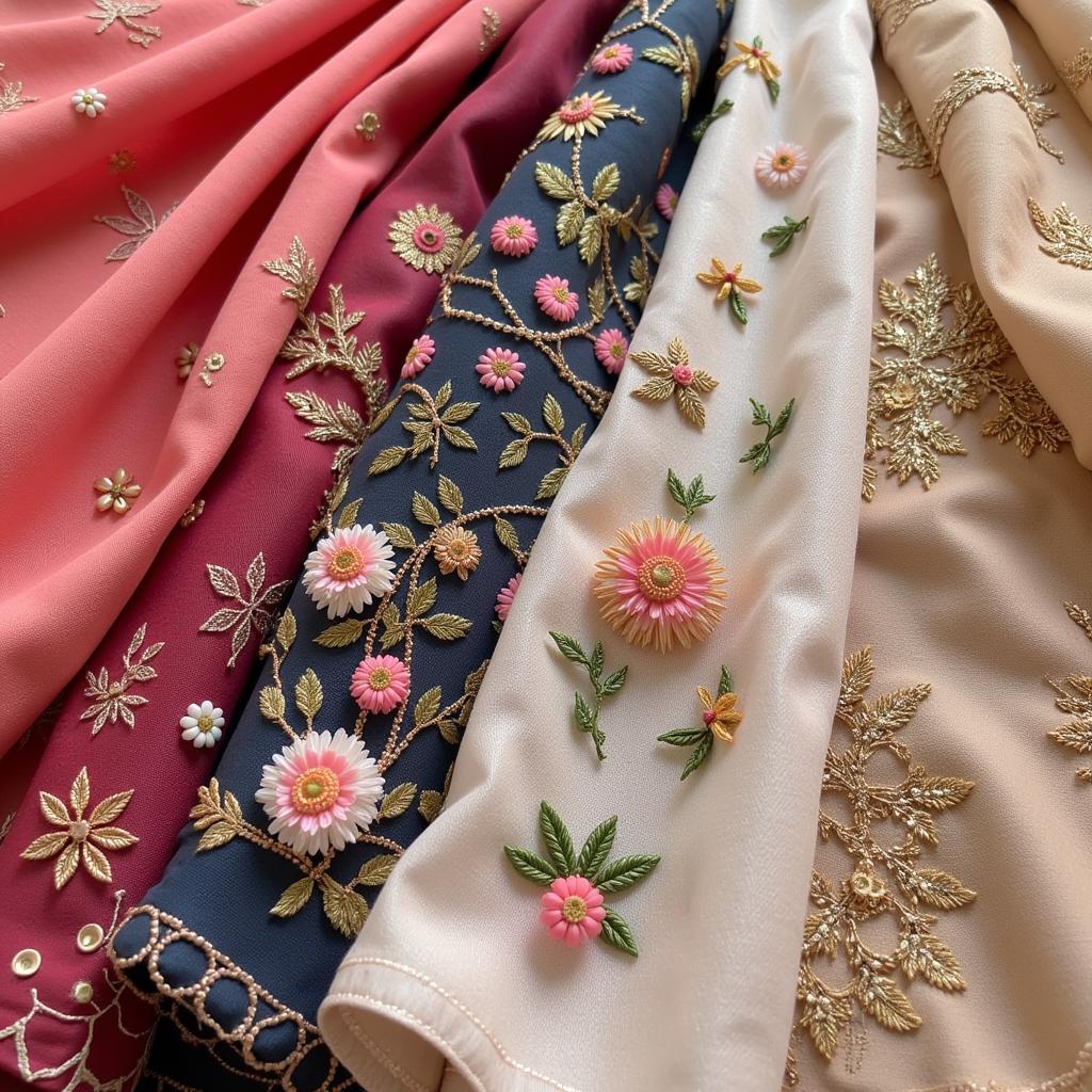 Formal Dress Fabric and Embellishments