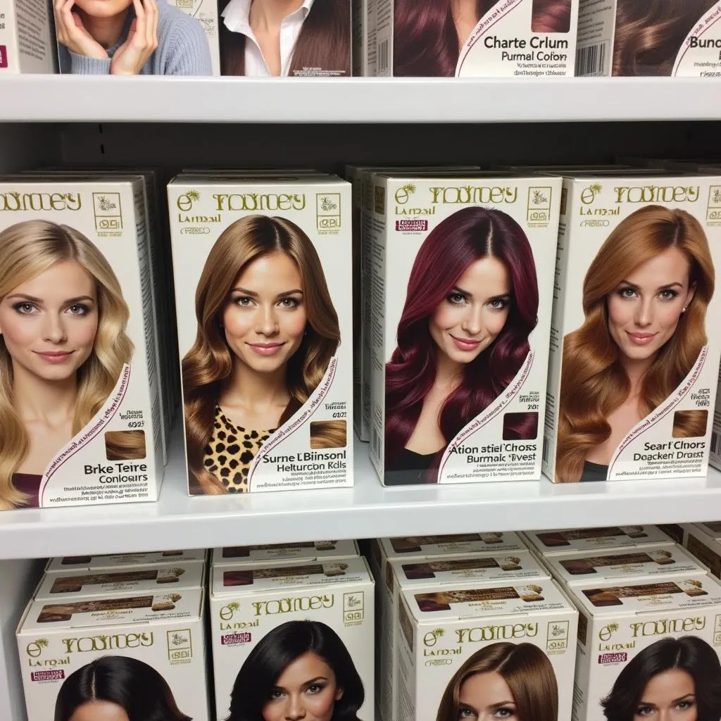 Framesi hair colour products on display