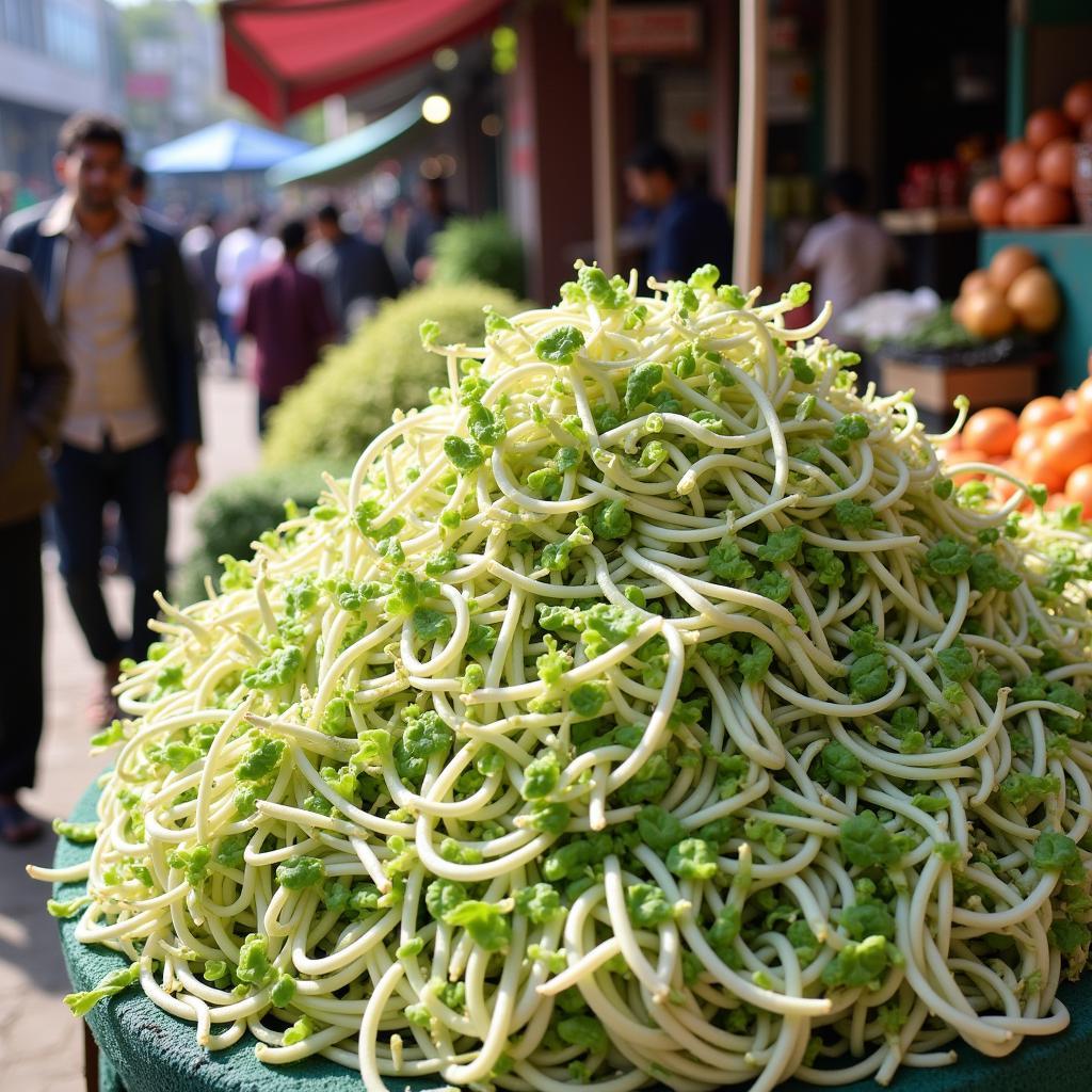 Fresh bean sprouts at a market in Pakistan