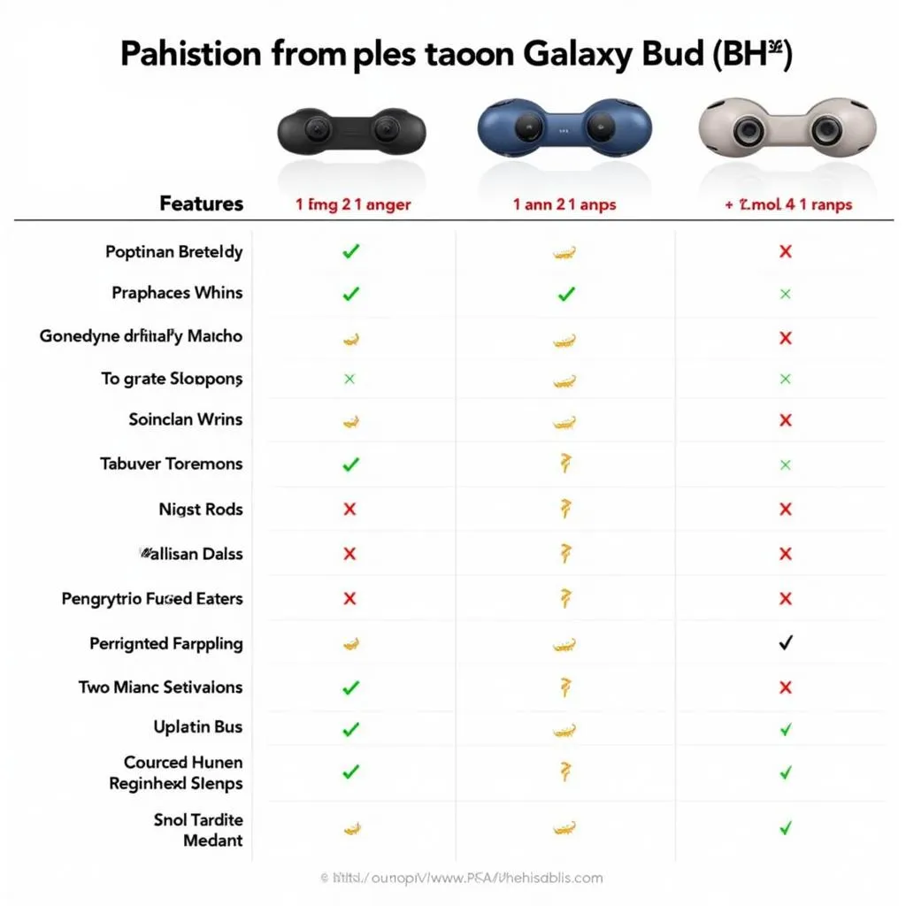 Galaxy Buds Pro Features Comparison Table