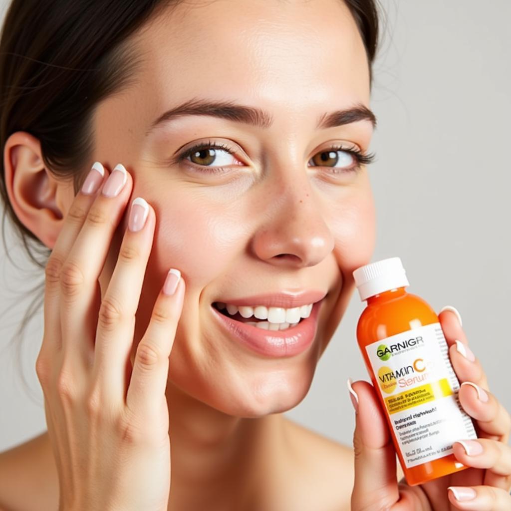 Garnier Vitamin C Serum Application