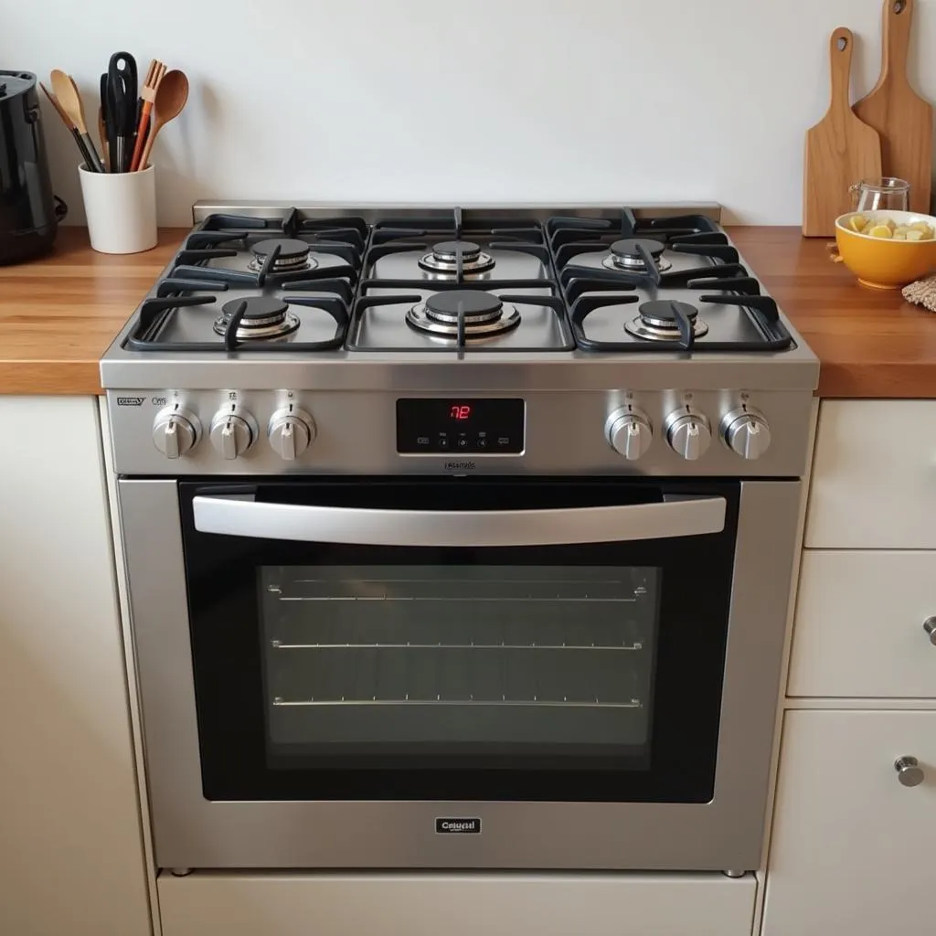 Modern gas stove in a Pakistani kitchen