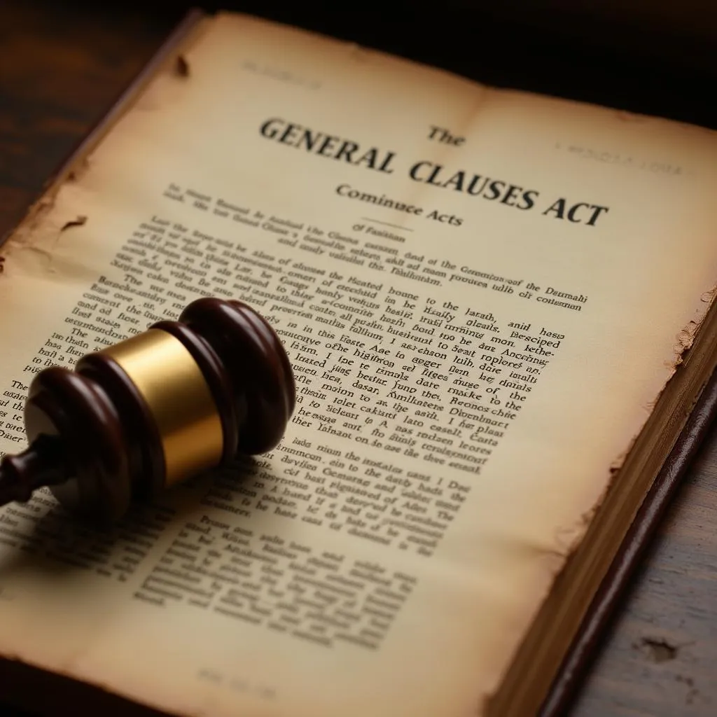 Legal document depicting the General Clauses Act of Pakistan