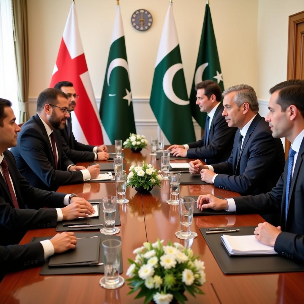 Diplomatic Meeting Between Georgian and Pakistani Officials