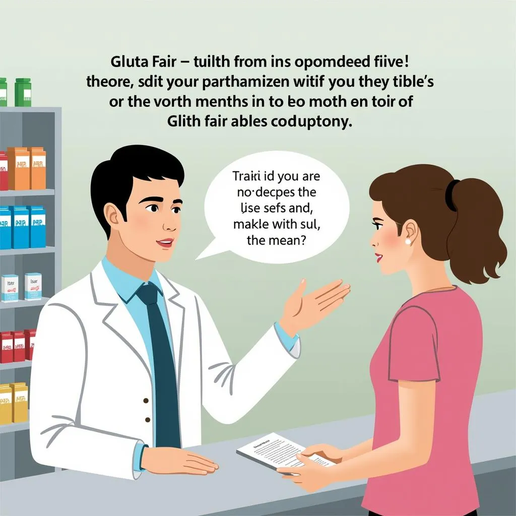 Pharmacist Discussing Gluta Fair Tablets with a Customer