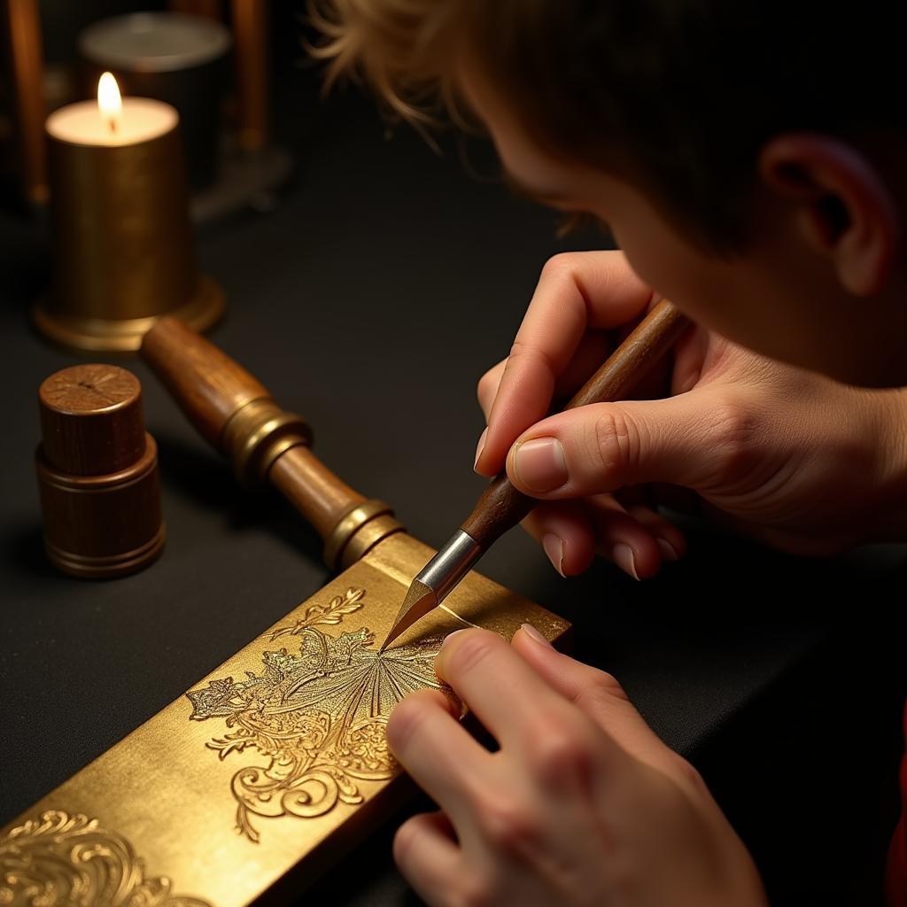 Intricate Gold Bat Craftsmanship