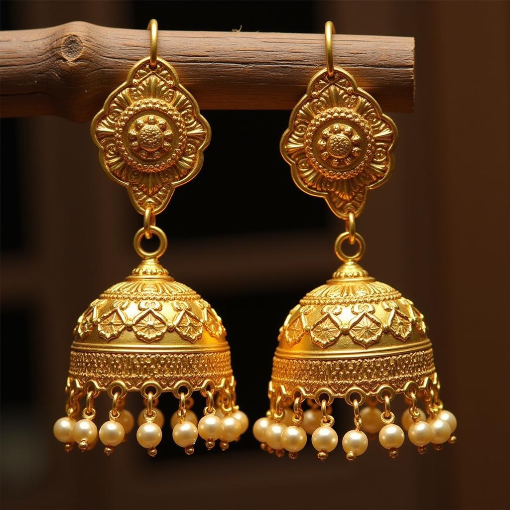 Traditional Pakistani Gold Plated Earrings