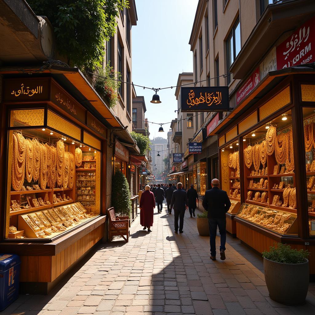 Bustling Gold Shops in Peshawar