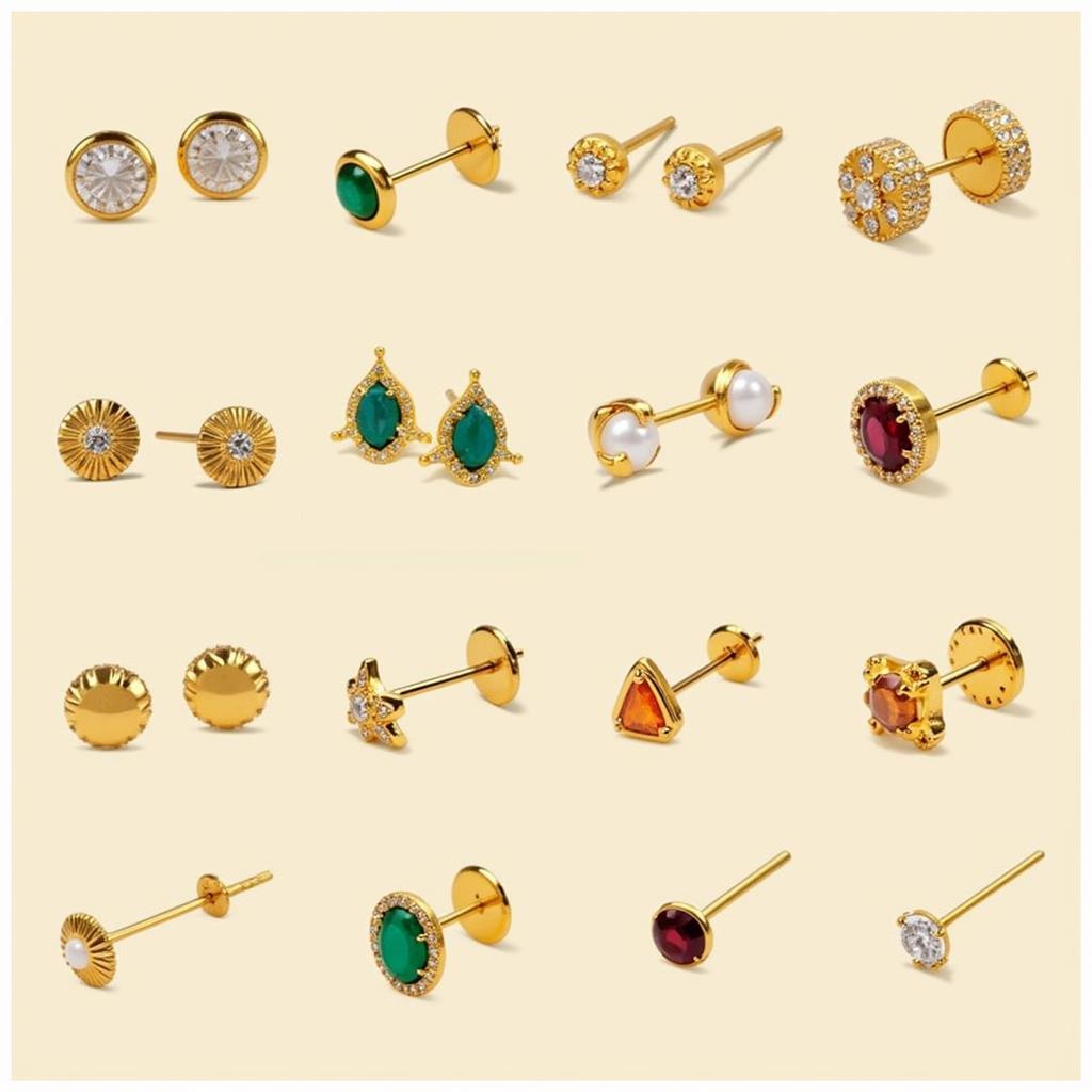 Gold stud earrings designs in Pakistan