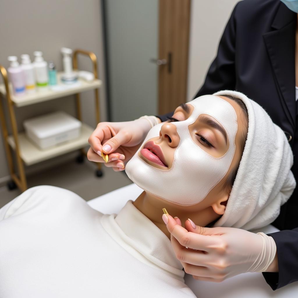 Golden Pearl Facial Treatment in a Pakistani Salon