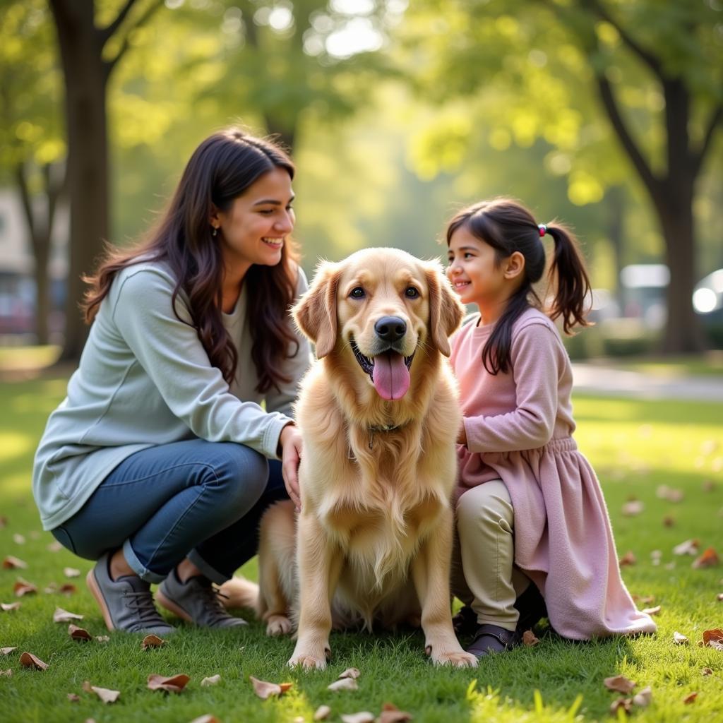 Golden Retriever with a Pakistani Family