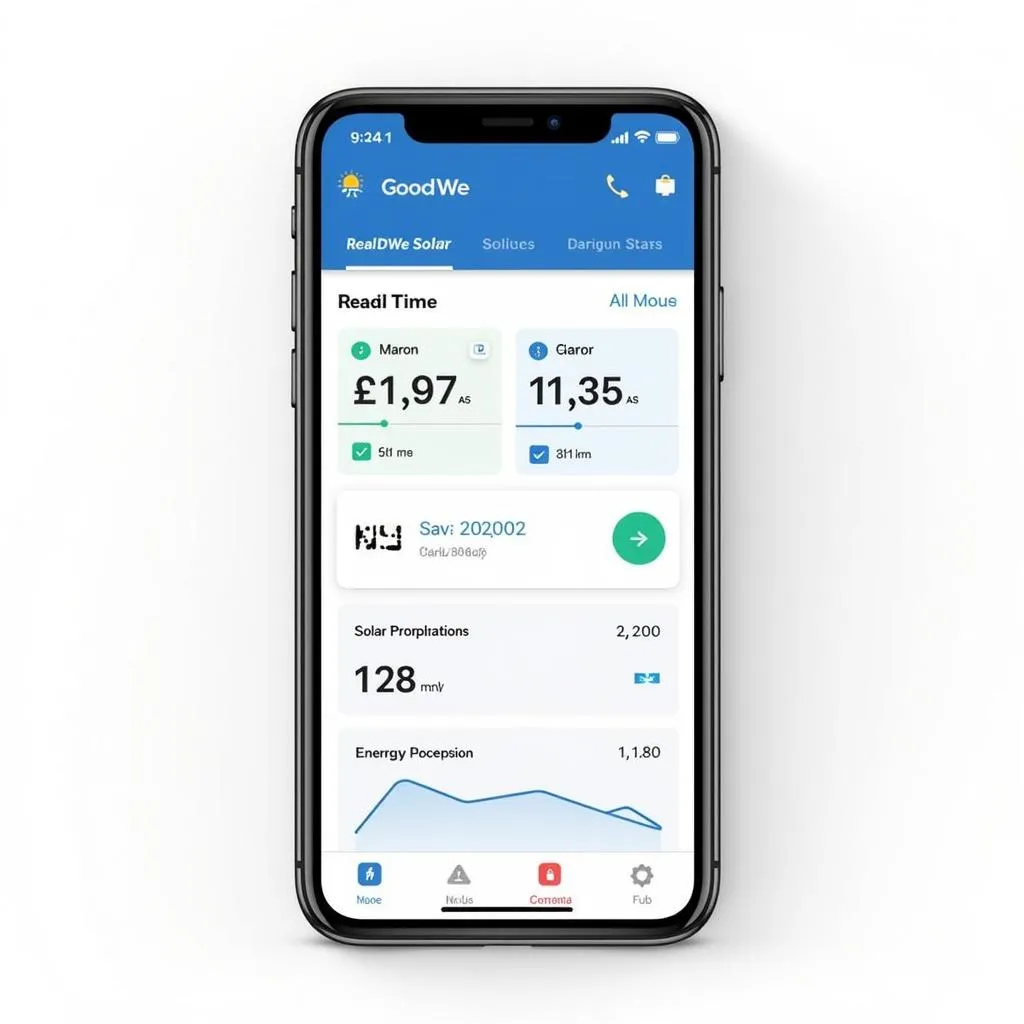 Monitoring GoodWe inverter performance on a smartphone app