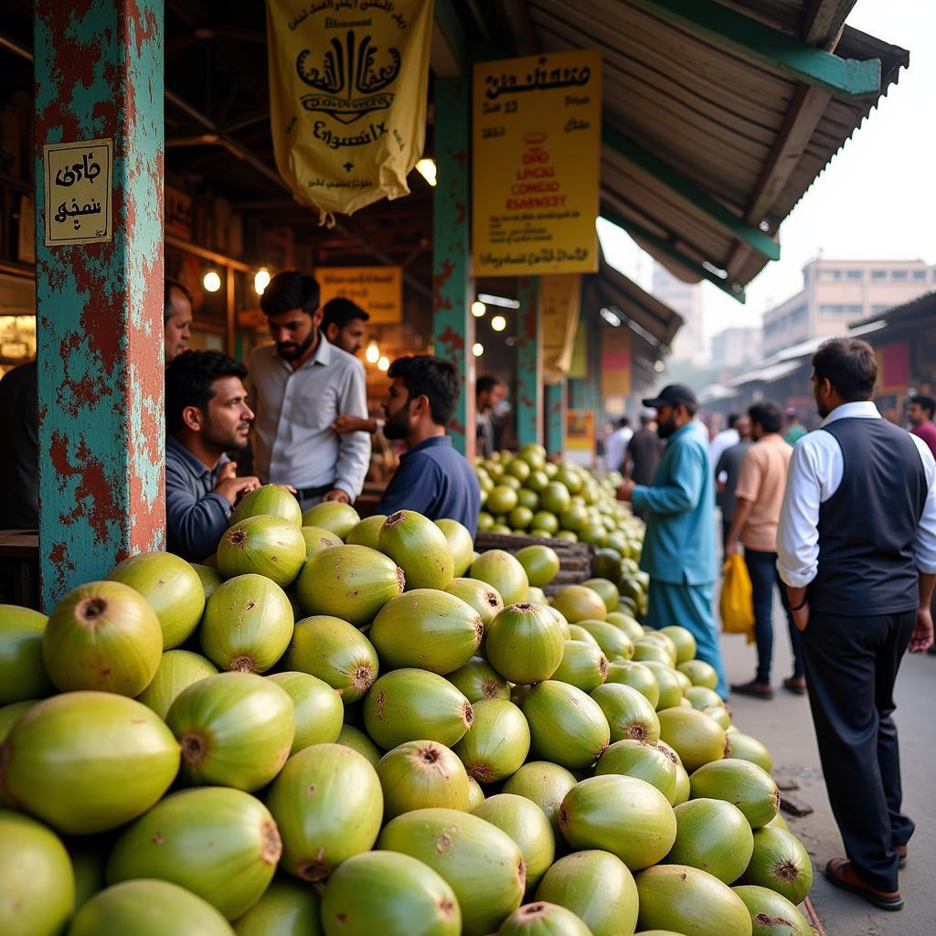 Green Coconuts in a Pakistani Market