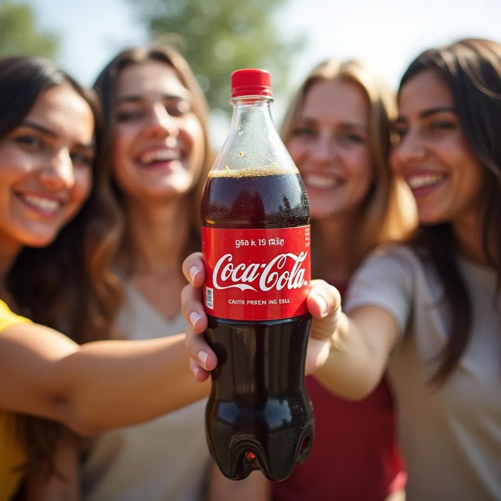 Friends Enjoying Coca Cola Together