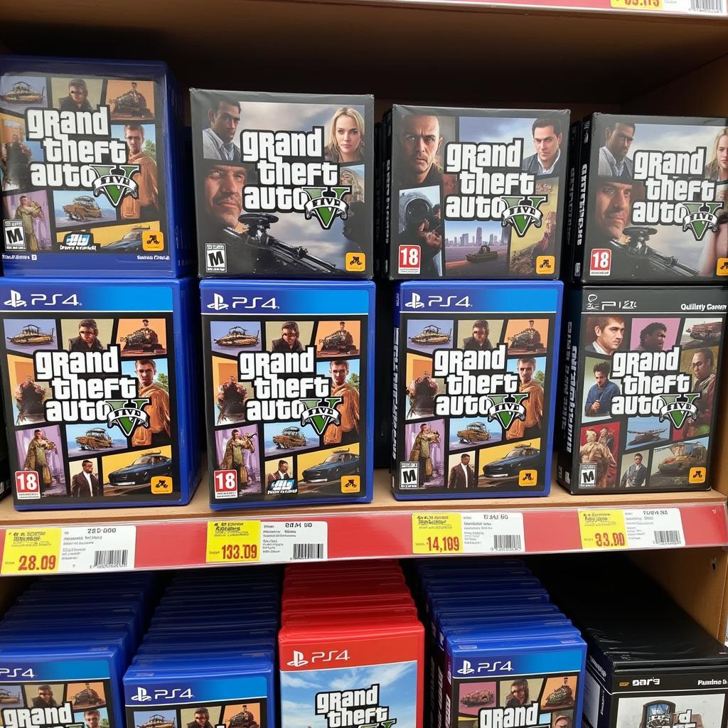 GTA 5 DVD on display in a Pakistani retail store