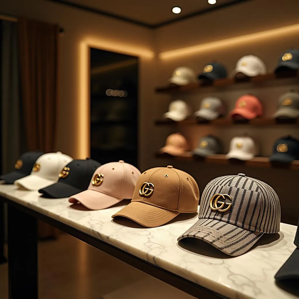 Gucci Cap Display in Pakistan Boutique