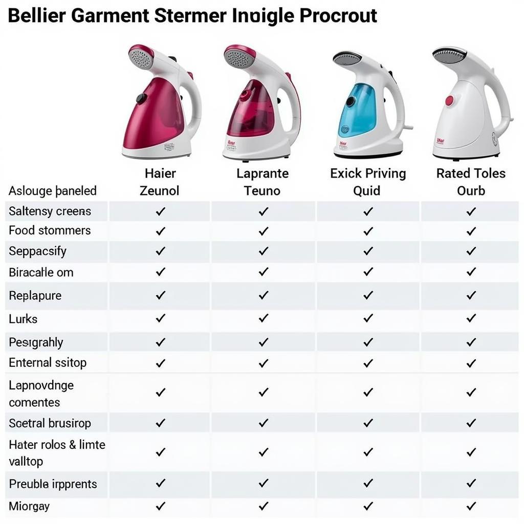 Haier Garment Steamer Comparison Chart