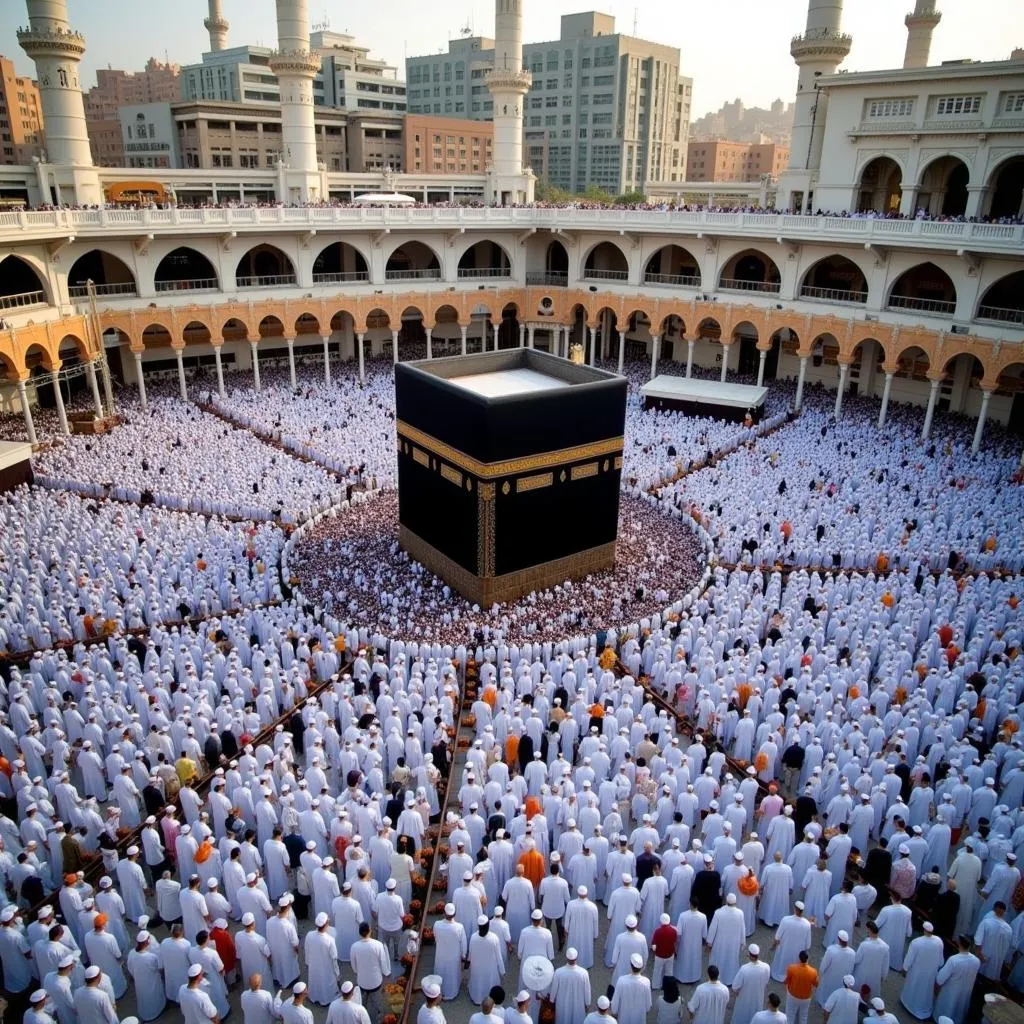 Hajj Pilgrims Performing Rituals