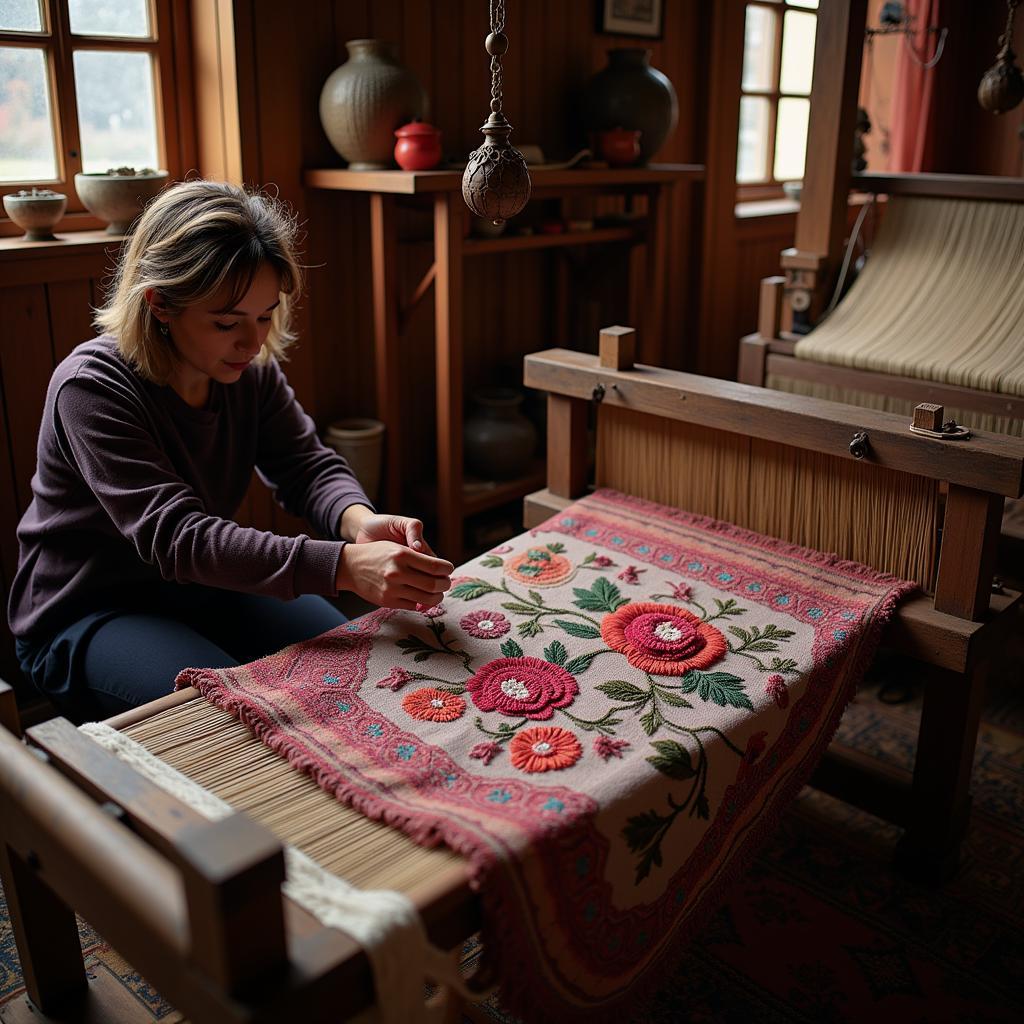 Handwoven Pashmina Shawl with Intricate Embroidery