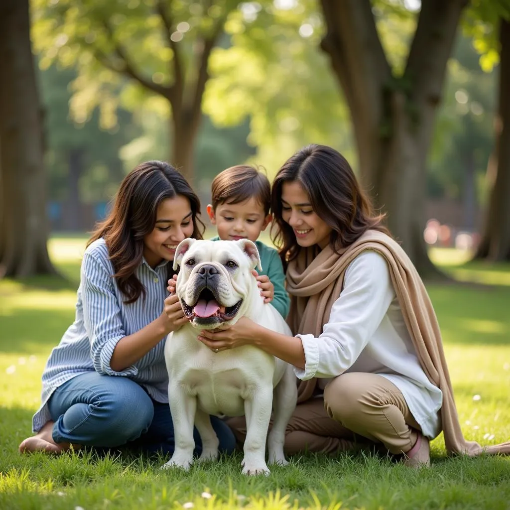 Happy Bulldog Family in Pakistan