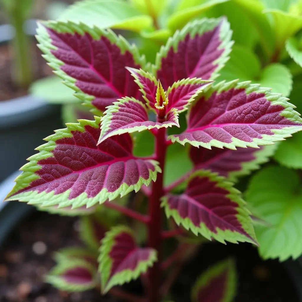 Healthy coleus plant