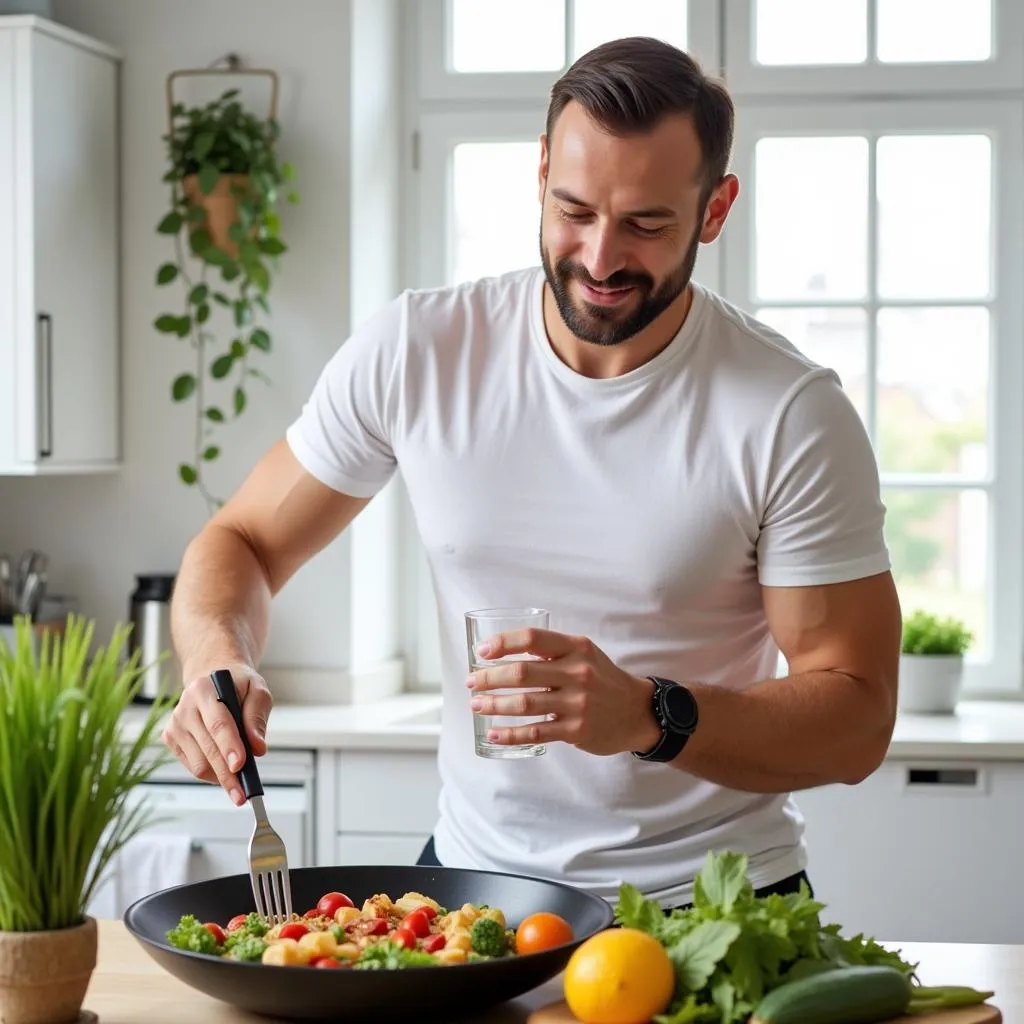 Man engaging in healthy lifestyle choices