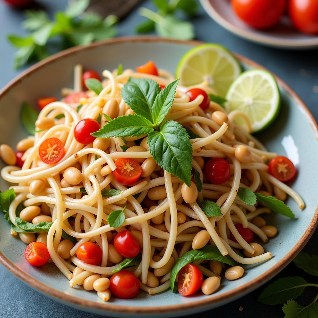 Healthy salad with bean sprouts in Pakistan