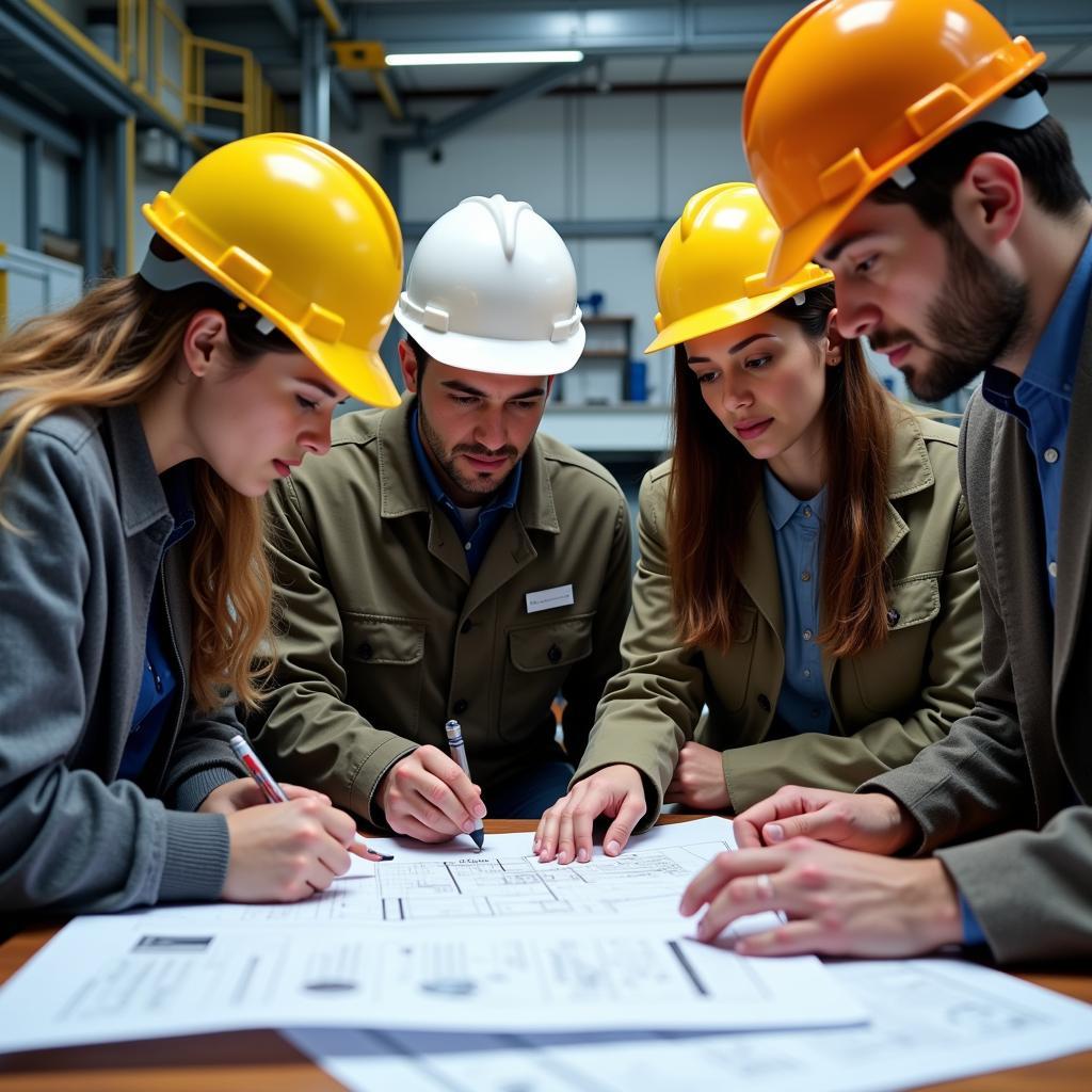 Team of engineers collaborating on a project in HMC Taxila