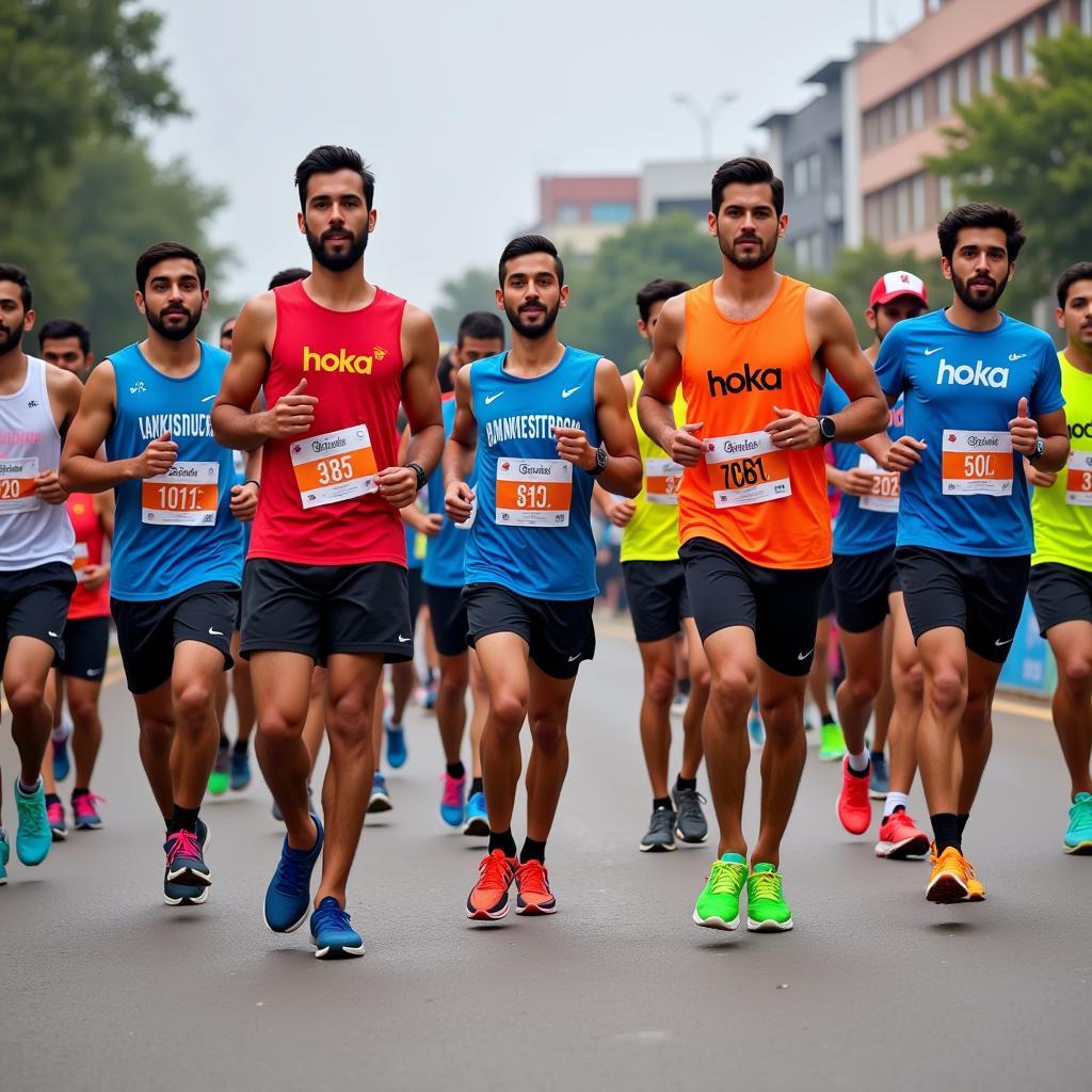 Hoka running enthusiasts gather for a group run in Pakistan