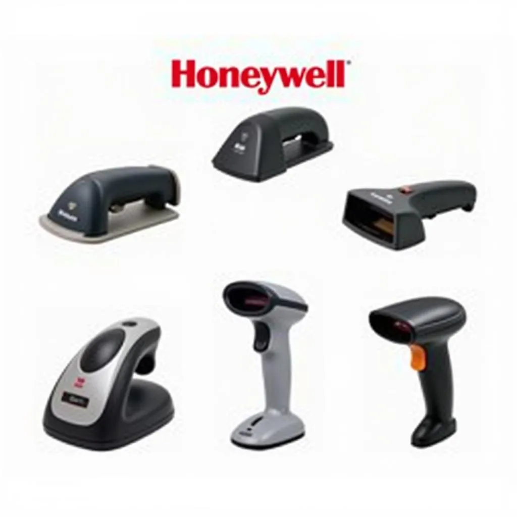 Honeywell barcode scanner models on display