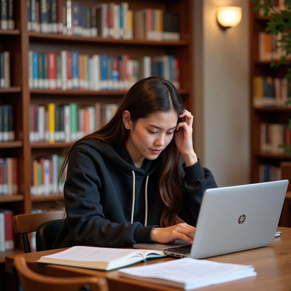 Student Using HP 840 G3 in a Library